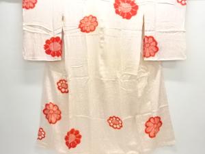 アンティーク　紋錦紗 絞り 花模様長襦袢